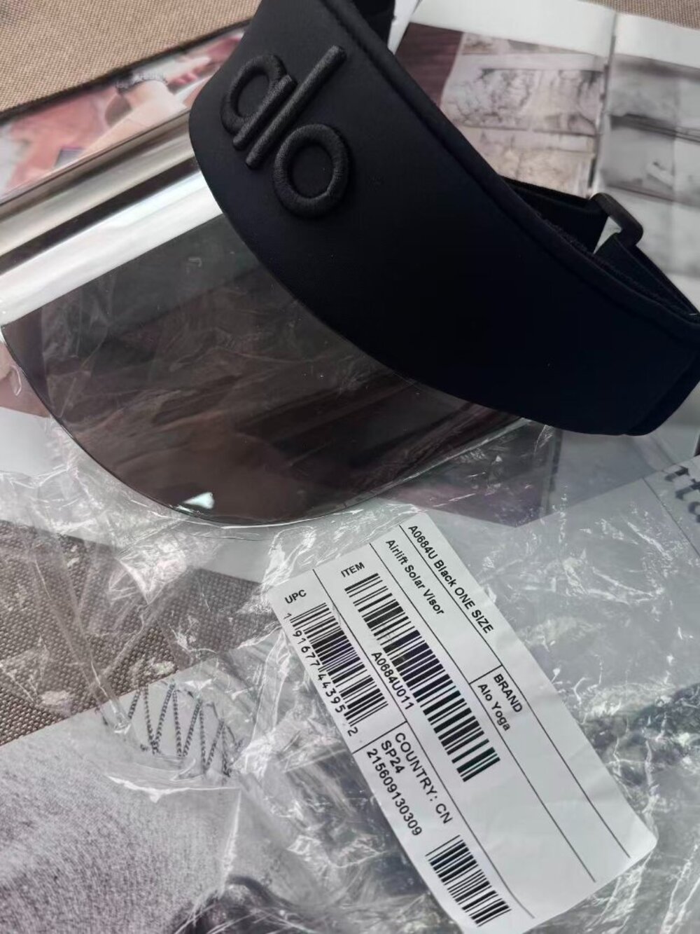 Alo Yoga Airlift Solar Visor Black Tennis Golf Cap 💕💕 Brand New Activewear - Picture 3 of 4